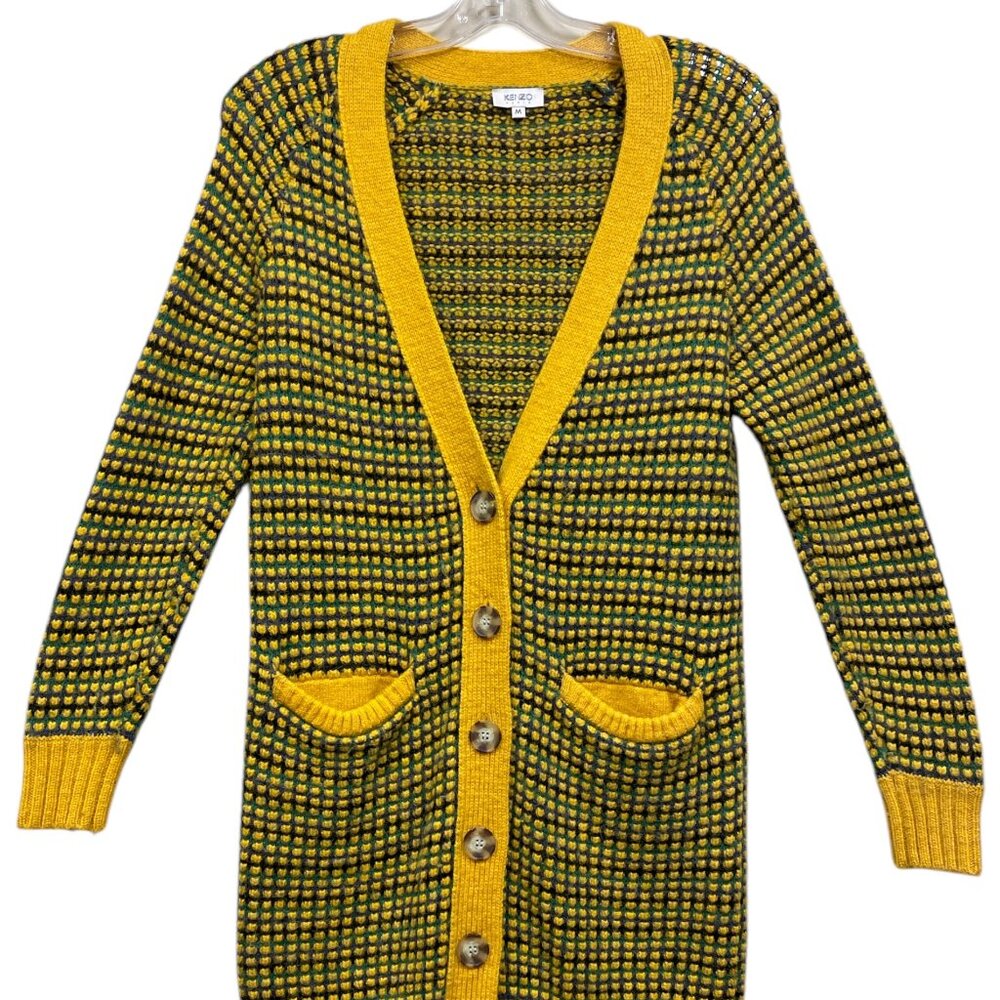Kenzo Green/Yellow Knit Cardigan